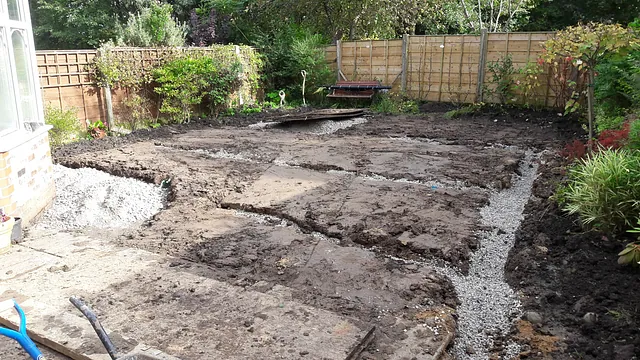 preparation work for a full drainage system to be installed